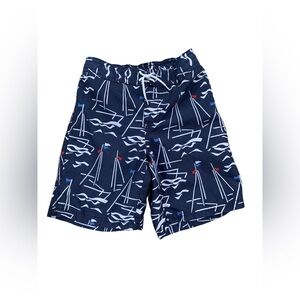 Janie and Jack Size 6 Nautical Sailbaot Print Swim Trunks